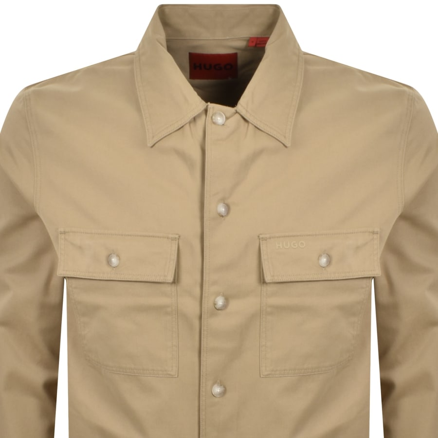 Image number 2 for HUGO Epoldo Overshirt Jacket Beige