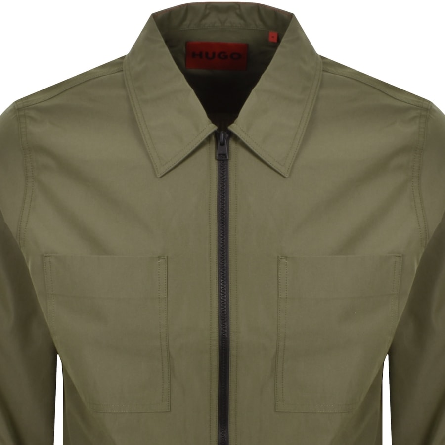Image number 2 for HUGO Evalom Overshirt Jacket Green