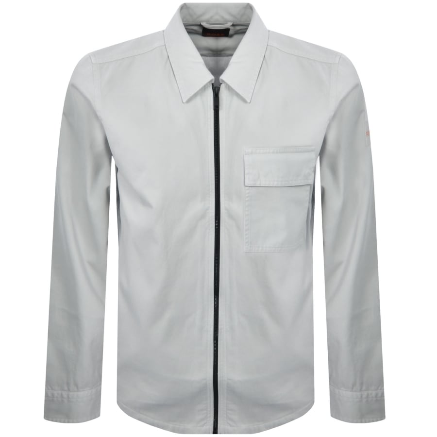 Image number 2 for BOSS Lorum Full Zip Overshirt Light Grey