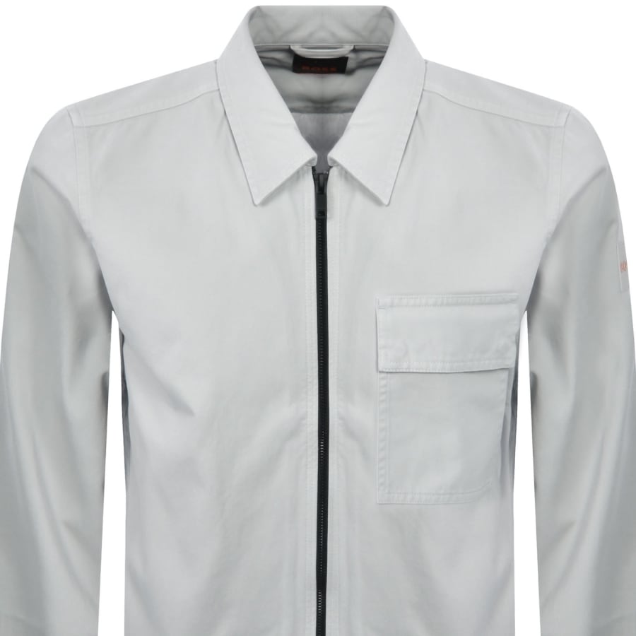 Image number 3 for BOSS Lorum Full Zip Overshirt Light Grey
