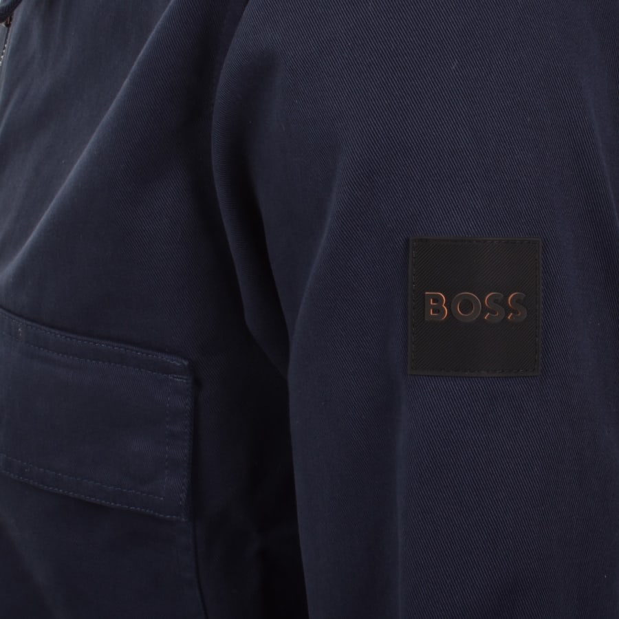 Image number 4 for BOSS Lorum Full Zip Overshirt Navy