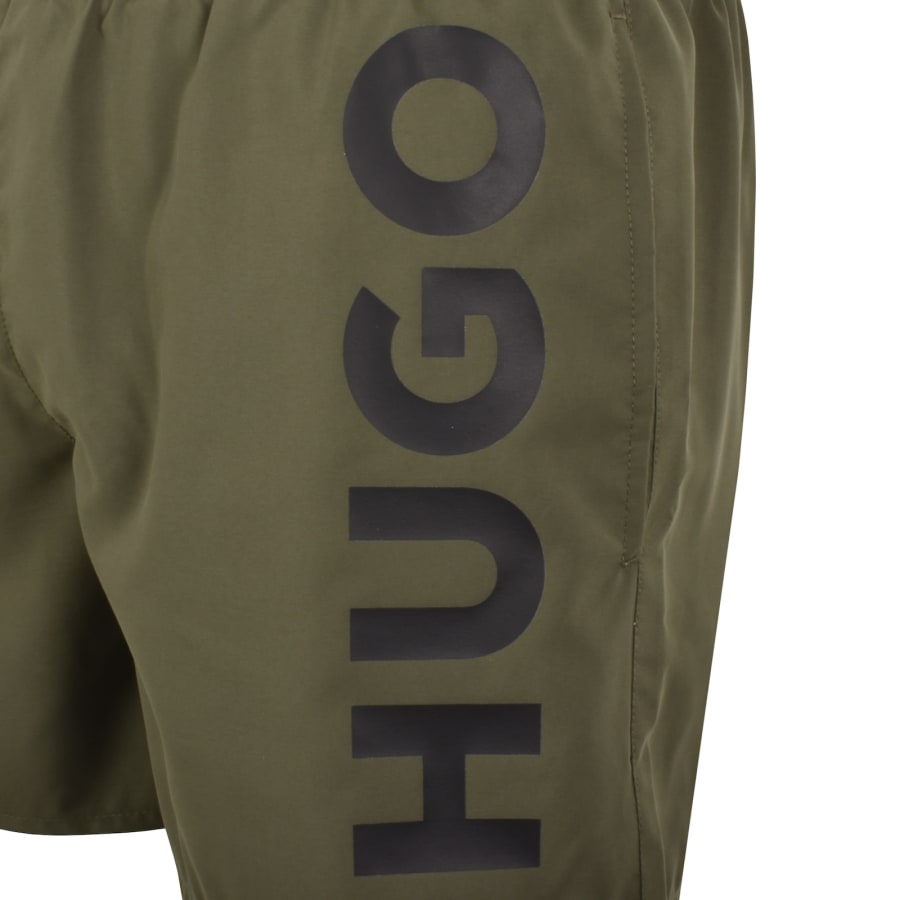 Image number 3 for HUGO ABAS Swim Shorts Dark Green