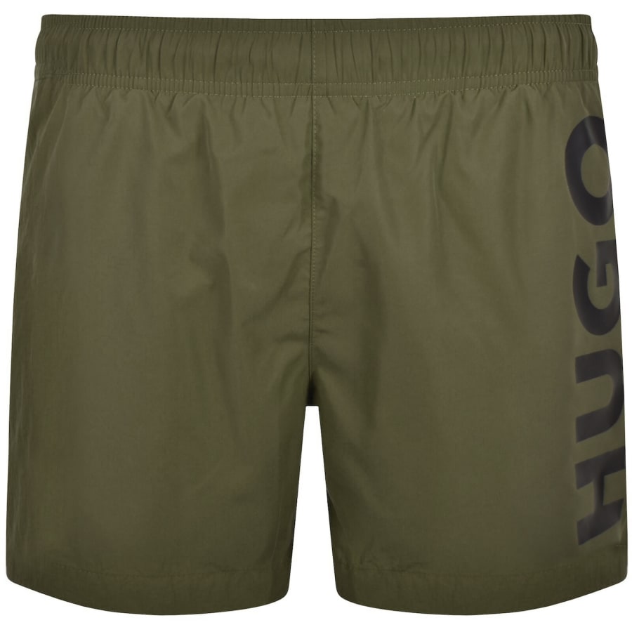 Image number 1 for HUGO ABAS Swim Shorts Dark Green