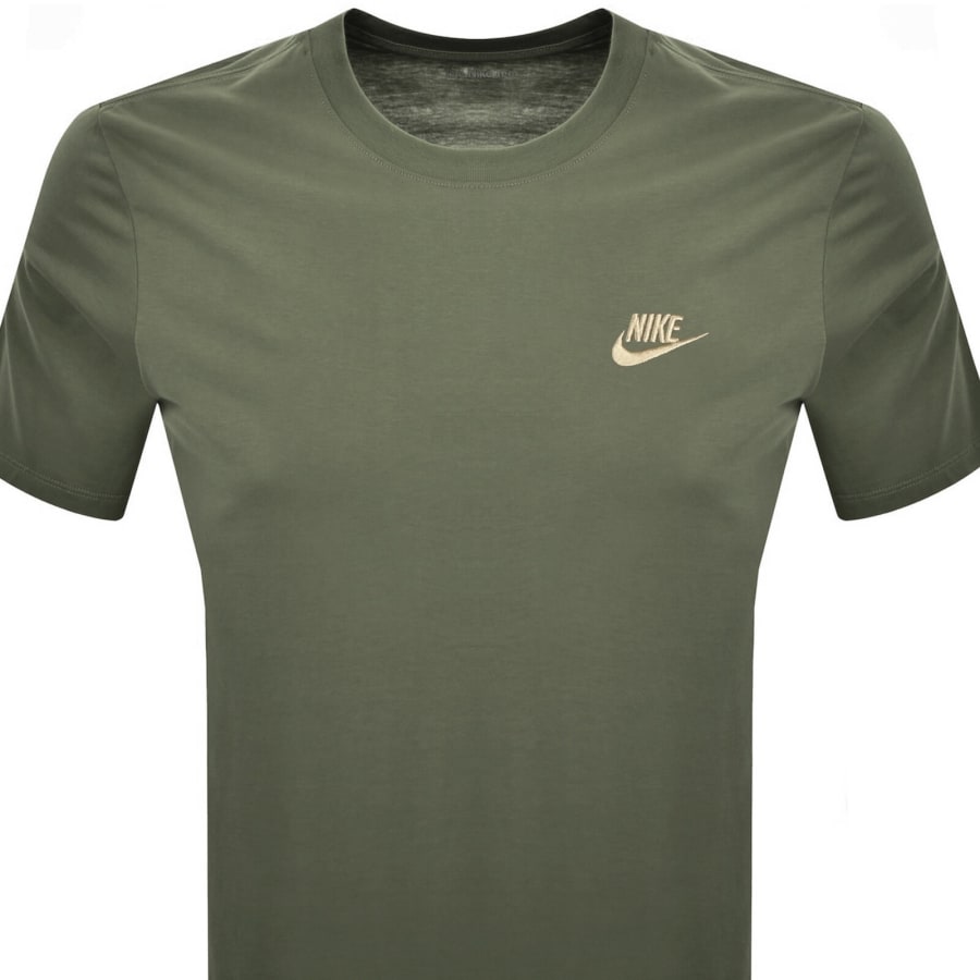 Image number 2 for Nike Crew Neck Club T Shirt Green