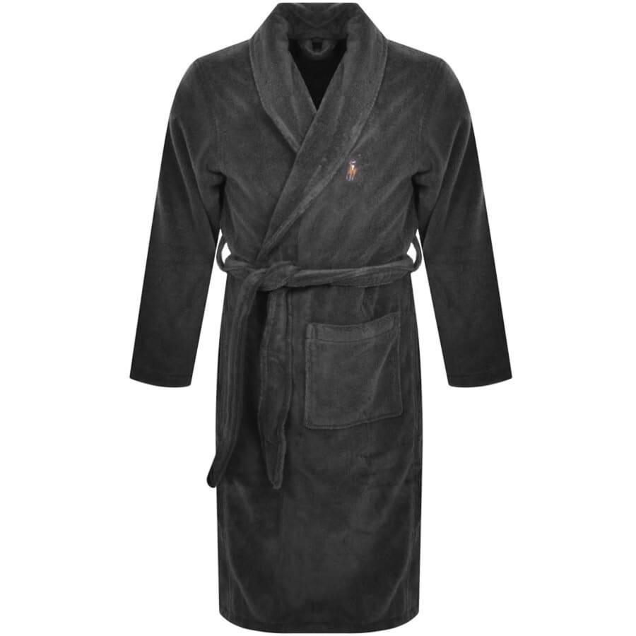 Image number 1 for Ralph Lauren Shawl Dressing Gown Grey