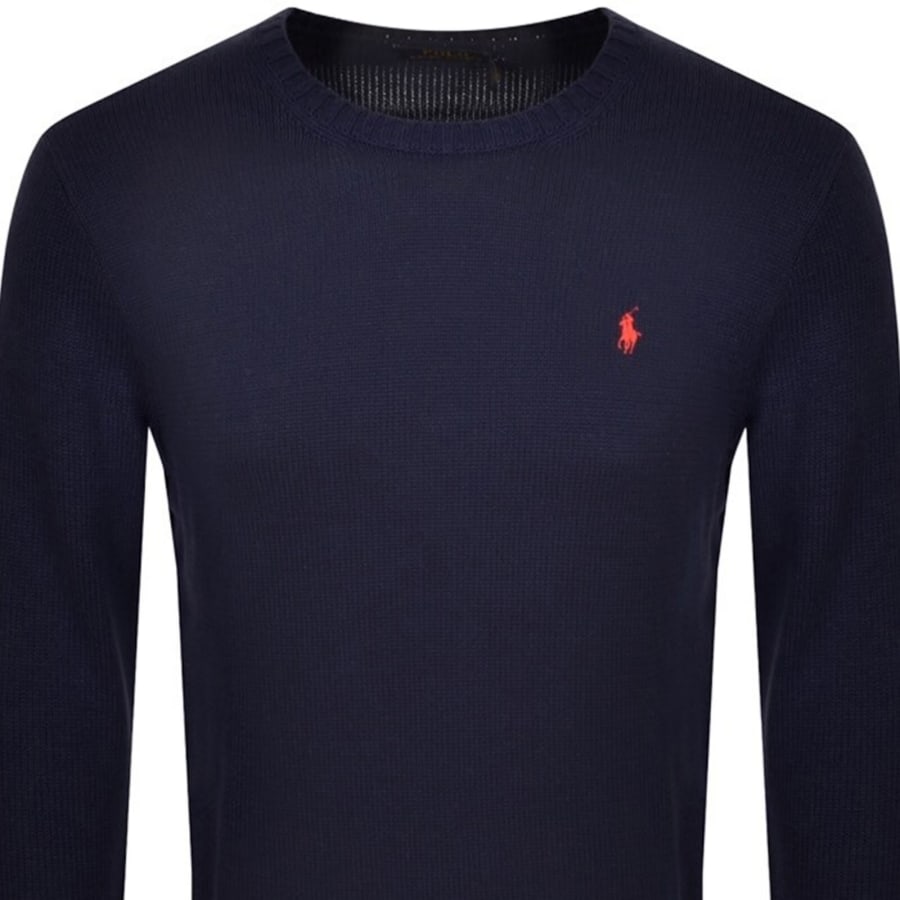 Image number 2 for Ralph Lauren Crew Neck Knit Jumper Navy
