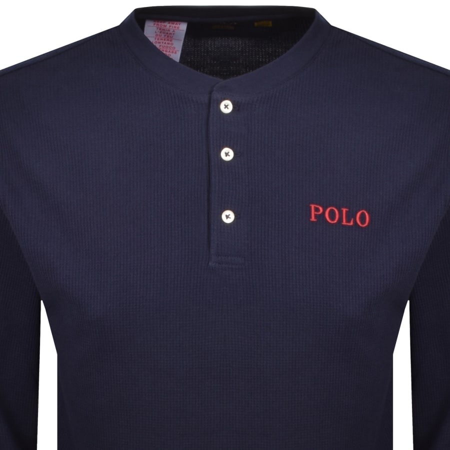 Image number 2 for Ralph Lauren Henley Lounge T Shirt Navy