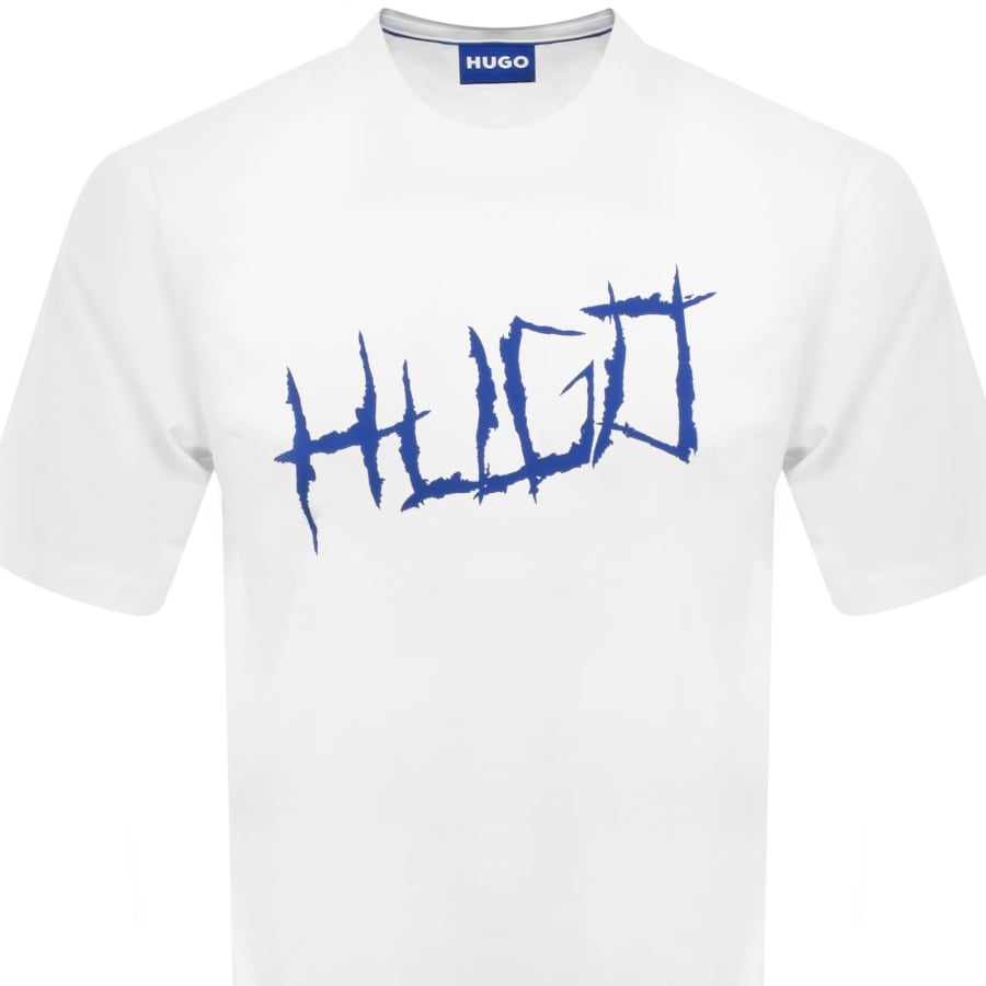 Image number 2 for HUGO Blue Namerix T Shirt White