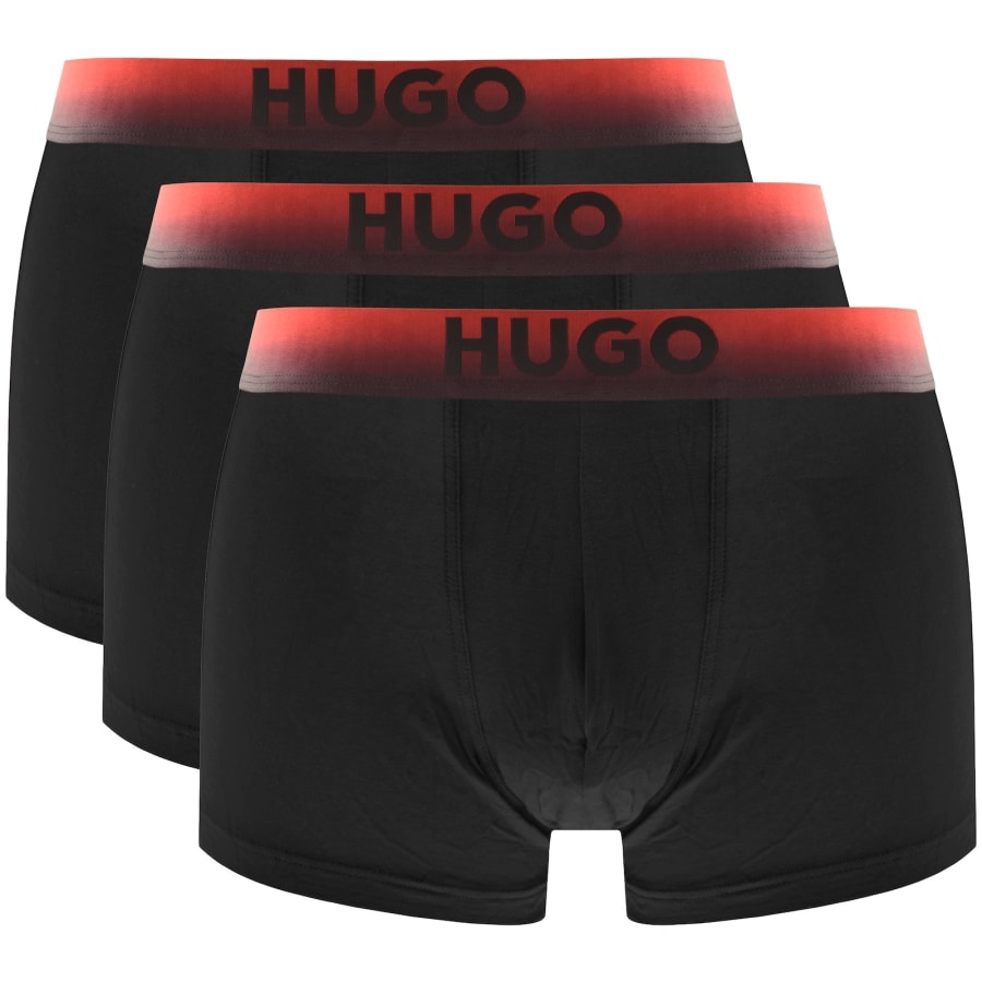 Image number 1 for HUGO 3 Pack Fashion Trunks Black