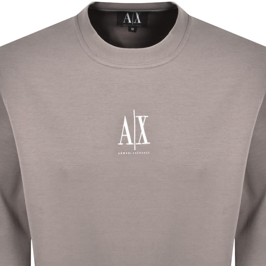 Image number 2 for Armani Exchange Logo Sweatshirt Driftwood Brown