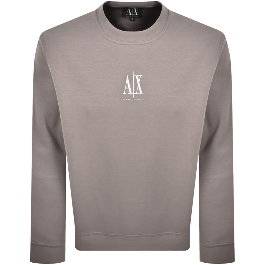 Image number 1 for Armani Exchange Logo Sweatshirt Driftwood Brown