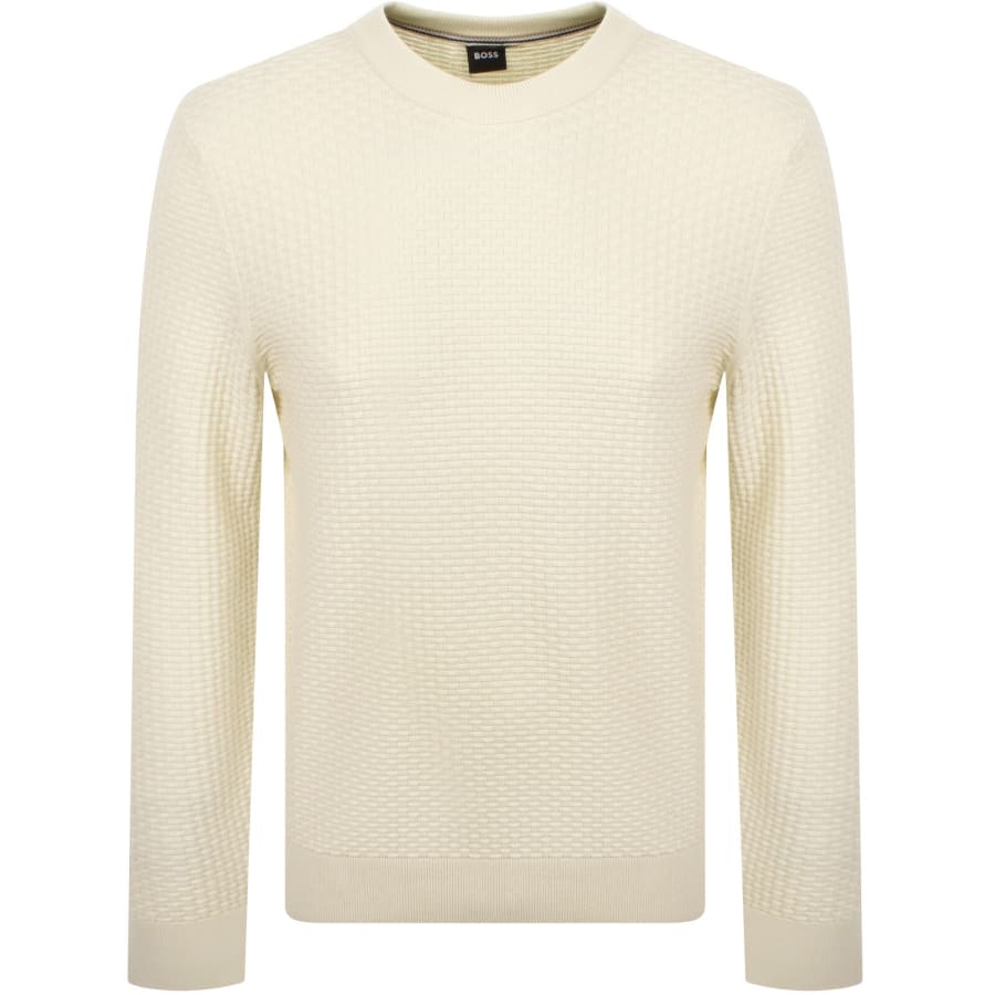 Image number 1 for BOSS Imberto Knit Jumper Cream