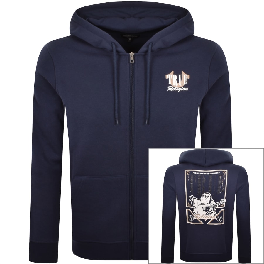 Image number 1 for True Religion Buddha Full Zip Hoodie Blue