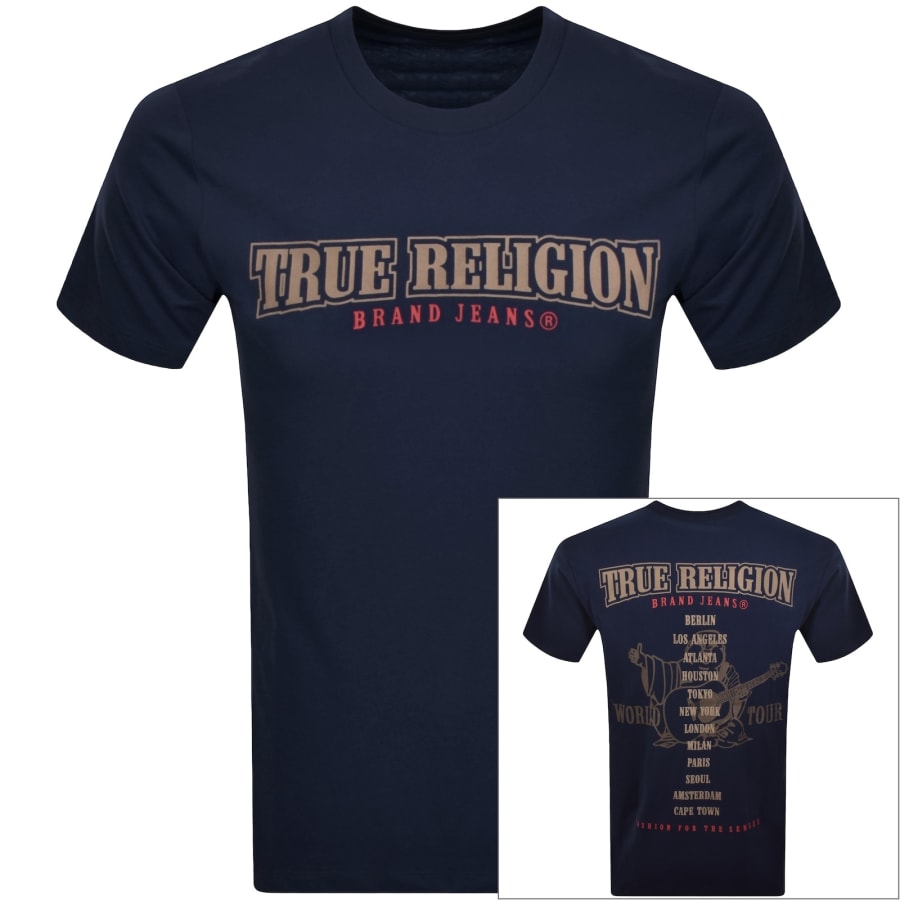 Image number 1 for True Religion Flock Buddha T Shirt Blue