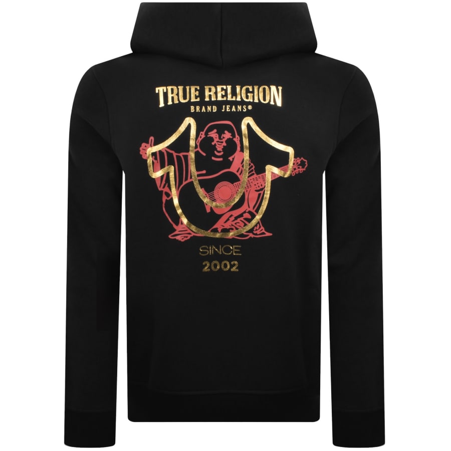 Image number 5 for True Religion Big HS Foil Zip Hoodie Black