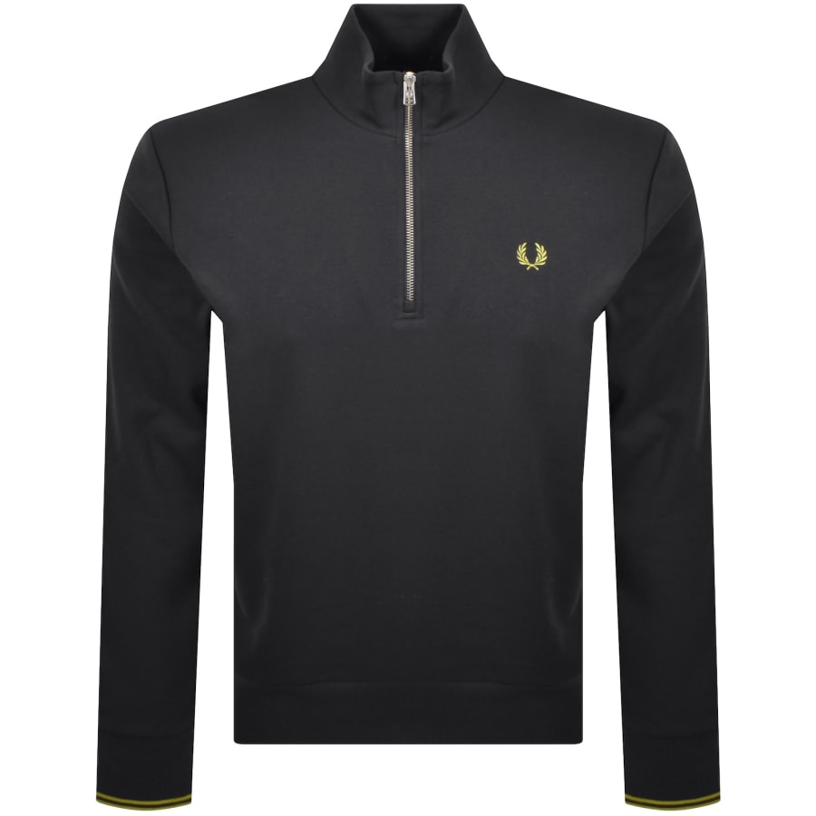 Image number 1 for Fred Perry Half Zip Sweatshirt Grey