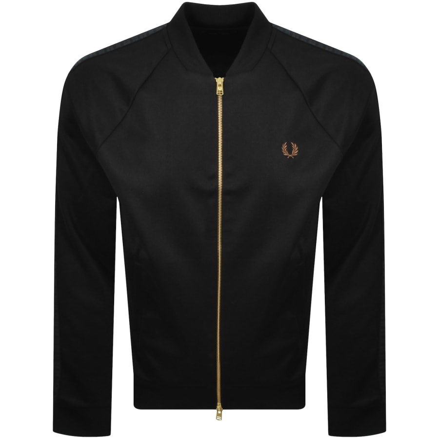 Image number 2 for Fred Perry Tartan Taped Track Top Black