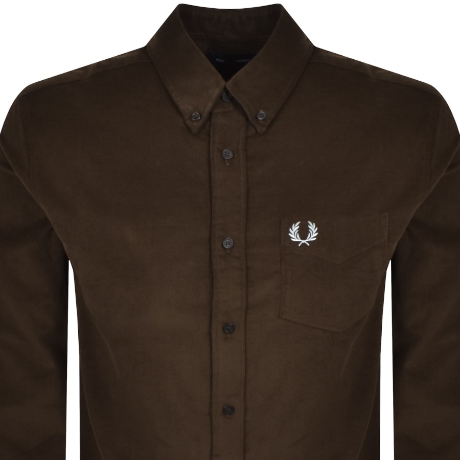 Image number 2 for Fred Perry Needle Corduroy Shirt Brown
