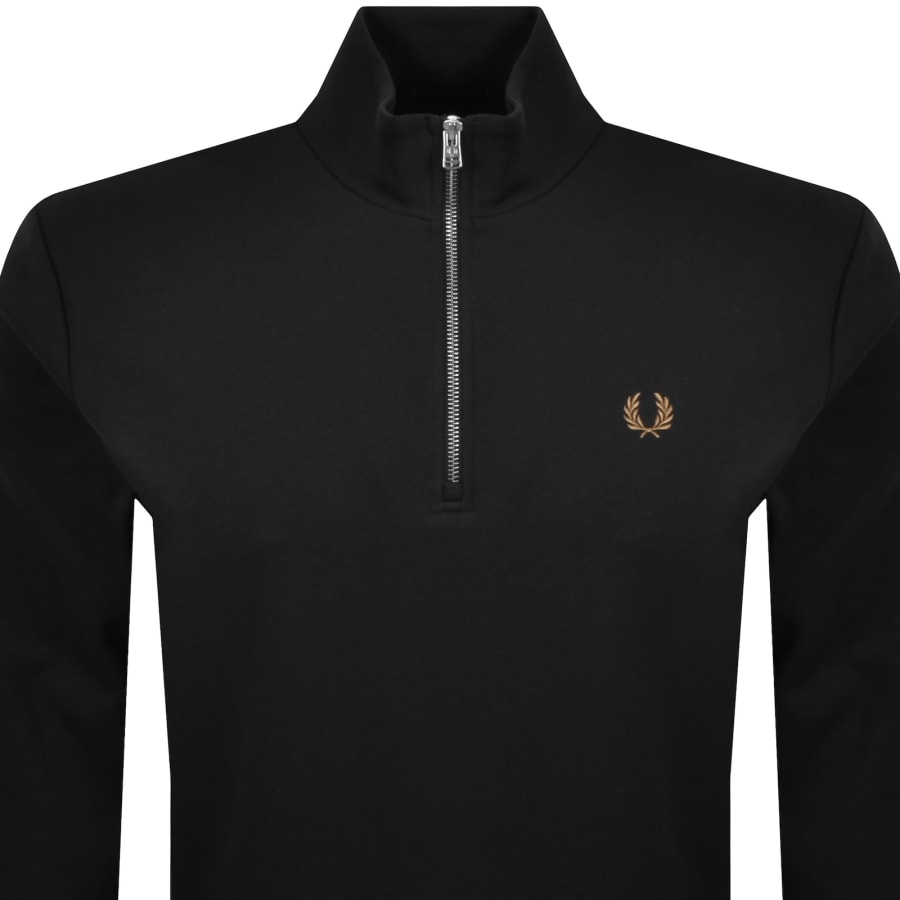 Image number 2 for Fred Perry Half Zip Sweatshirt Black