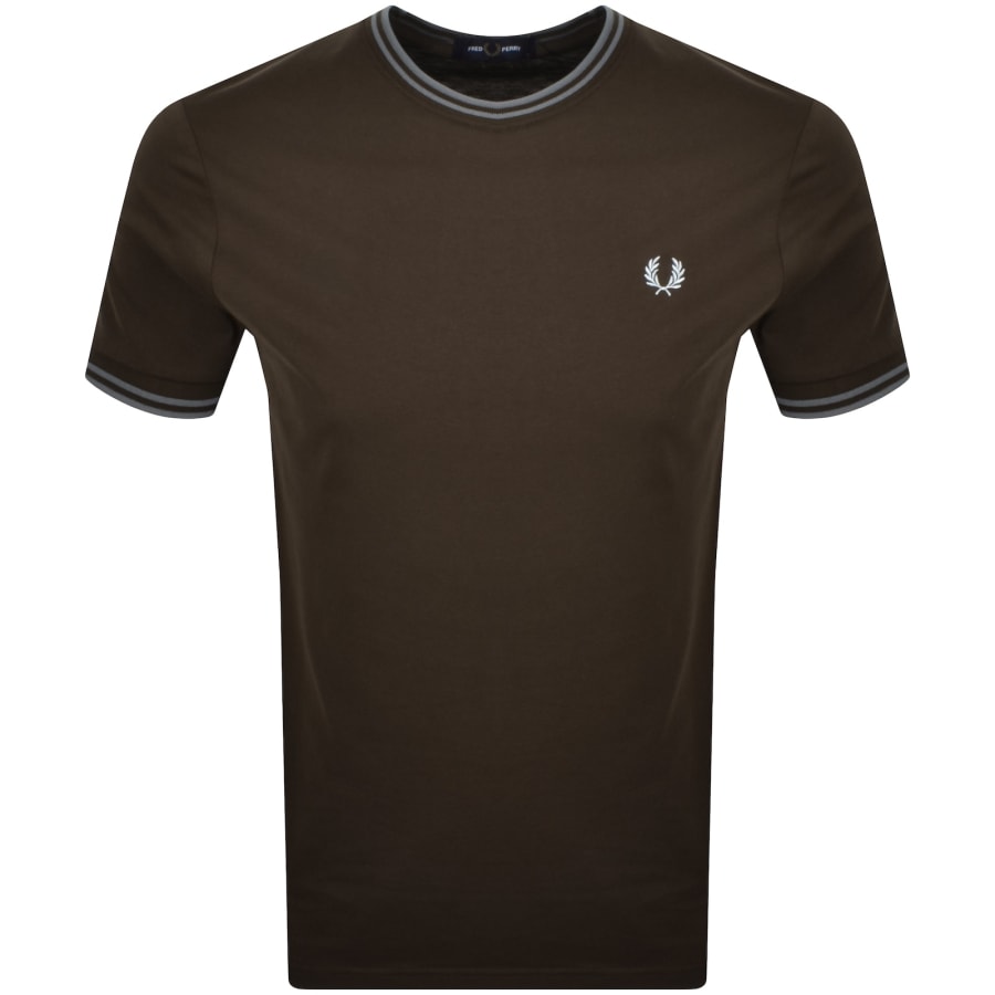 Image number 1 for Fred Perry Twin Tipped T Shirt Brown