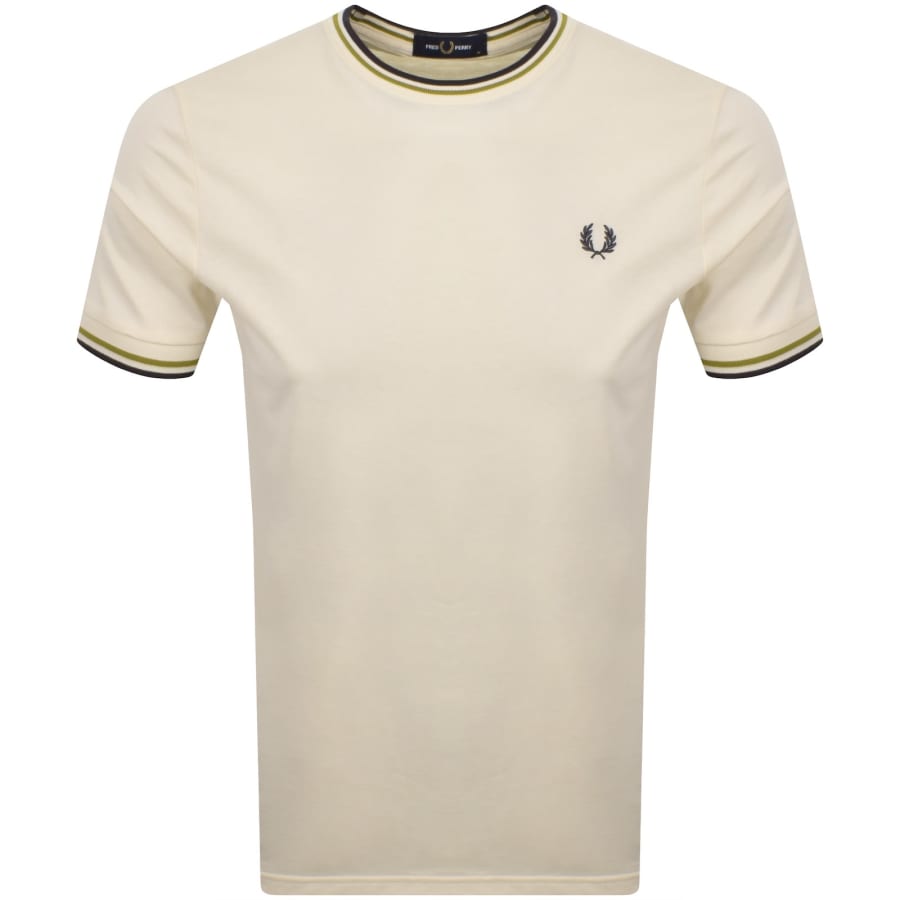 Image number 1 for Fred Perry Twin Tipped T Shirt Cream