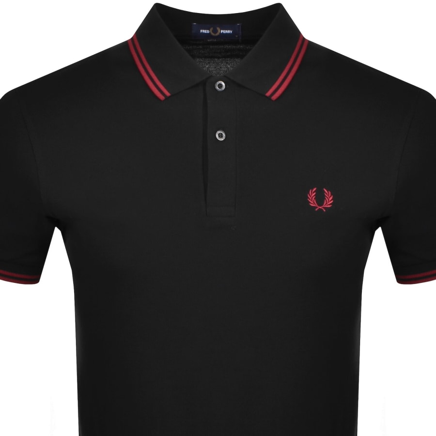 Image number 2 for Fred Perry Twin Tipped Polo Black