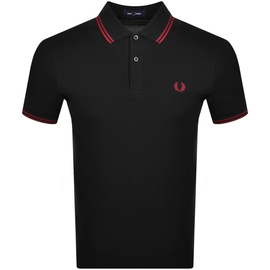 Image number 1 for Fred Perry Twin Tipped Polo Black