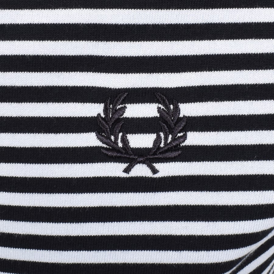 Image number 3 for Fred Perry Fine Stripe T Shirt Navy