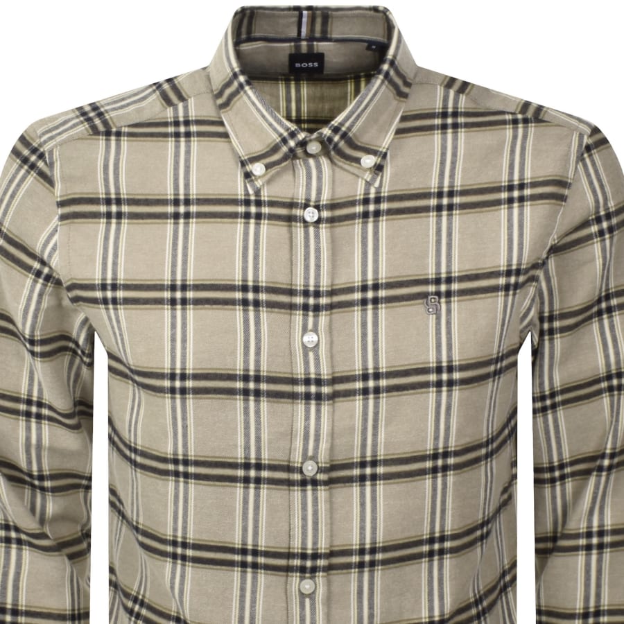 Image number 2 for BOSS Liam Check Shirt Brown