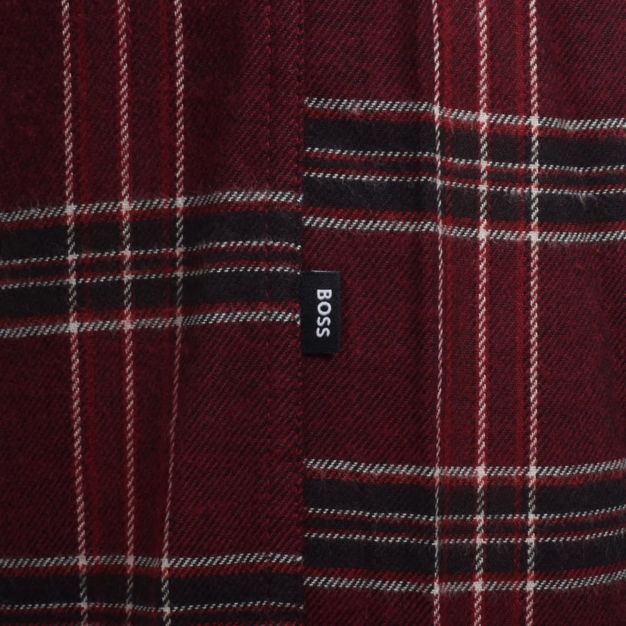 Image number 4 for BOSS Liam Check Shirt Dark Red