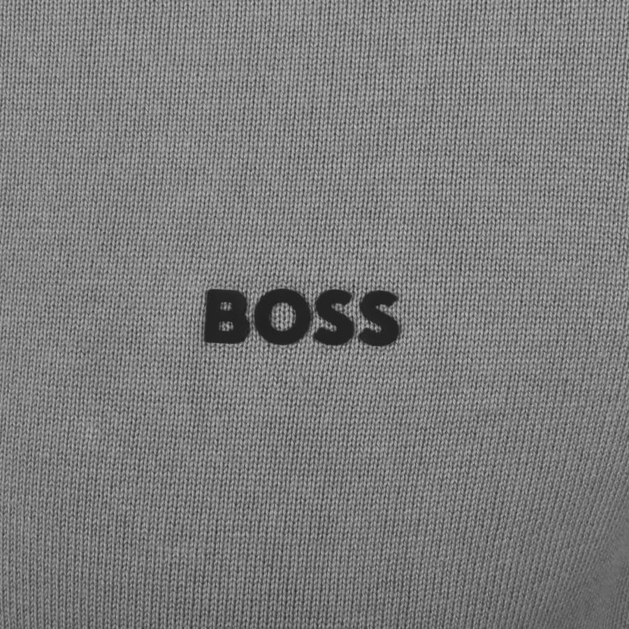 Image number 3 for BOSS Ever X Knit Polo Jumper Grey