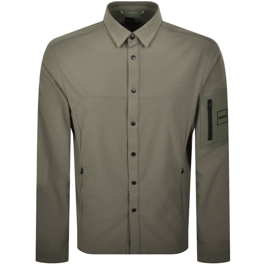 Image number 2 for BOSS Tour Waffle Overshirt Green