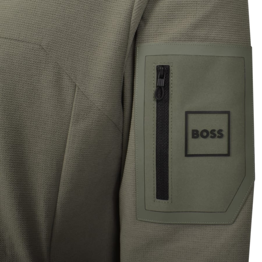 Image number 4 for BOSS Tour Waffle Overshirt Green