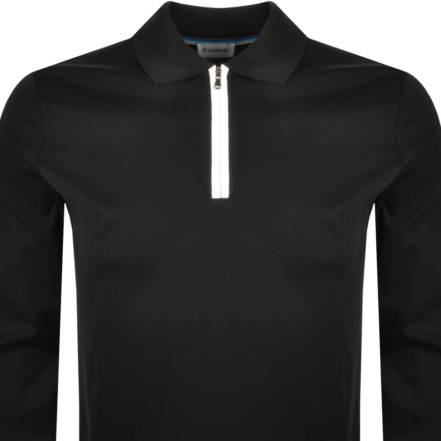 Image number 3 for Sandbanks Silicone Zip Polo Shirt Black