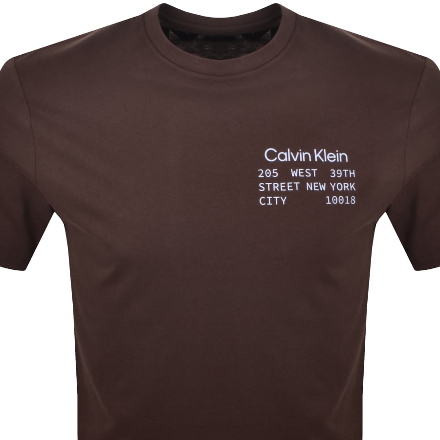 Image number 3 for Calvin Klein Jeans Graphic T Shirt Rich Brown