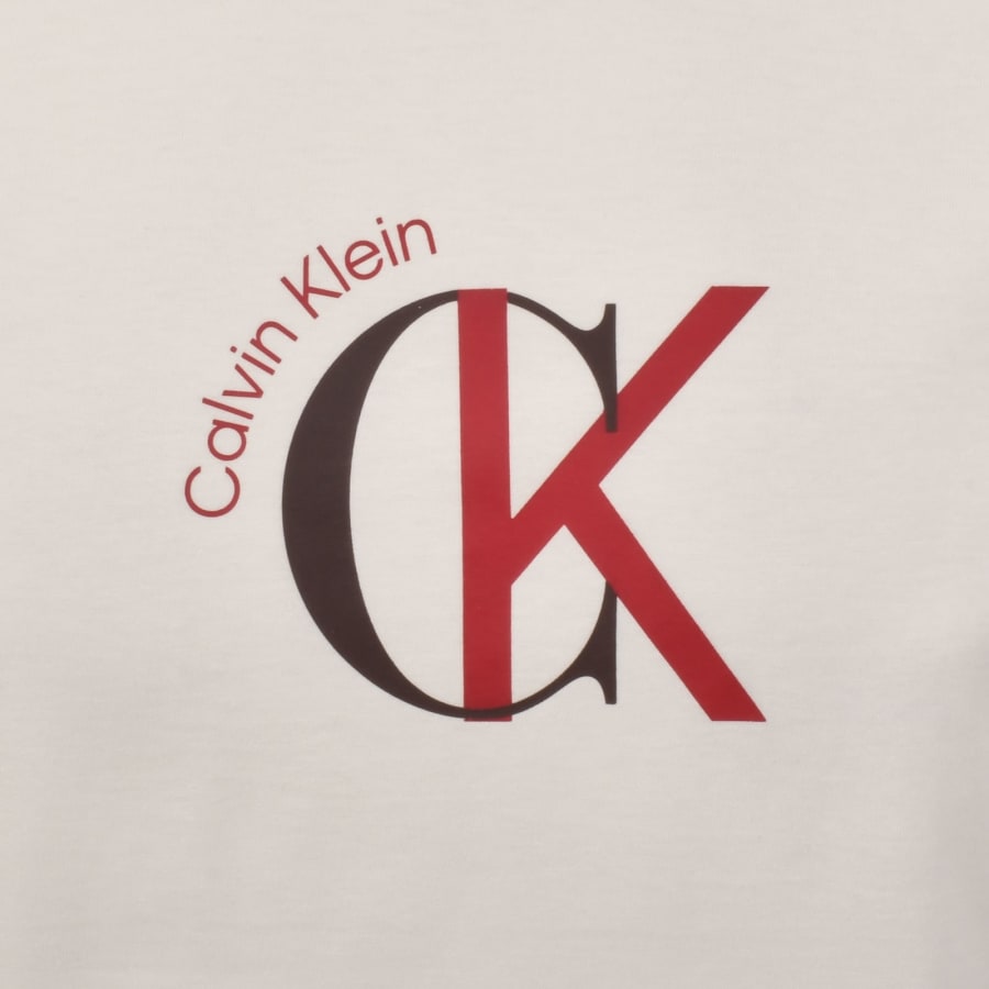 Image number 3 for Calvin Klein Jeans Graphic T Shirt White Greige