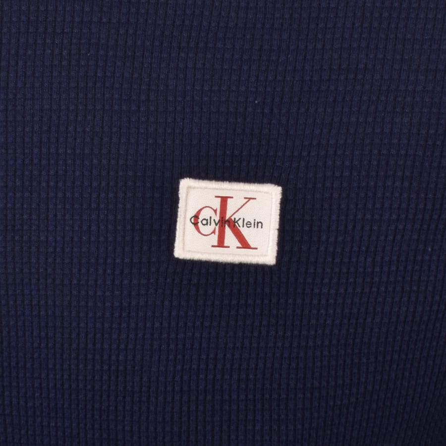 Image number 3 for Calvin Klein Jeans Waffle T Shirt Blue