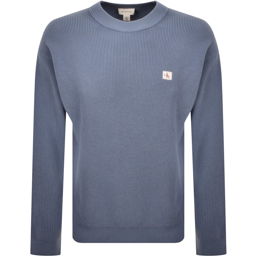 Image number 1 for Calvin Klein Jeans Waffle Jumper Blue