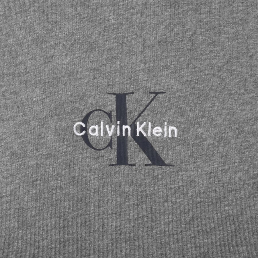 Image number 3 for Calvin Klein Jeans Logo Hoodie Grey