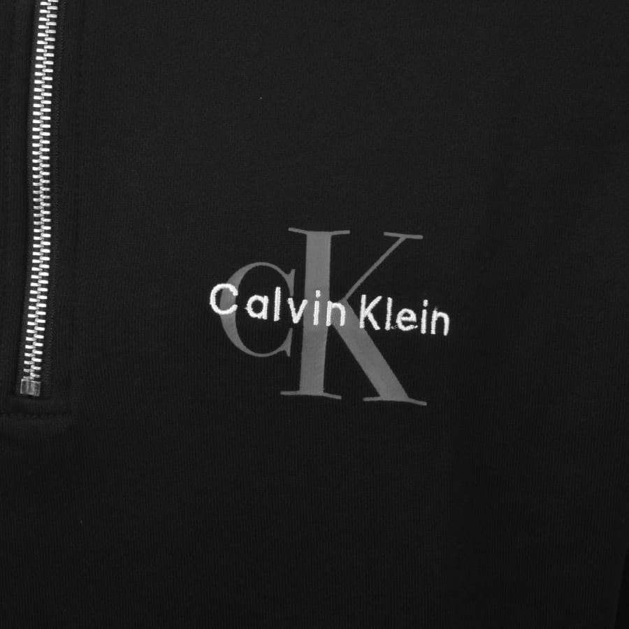 Image number 3 for Calvin Klein Jeans Half Zip Sweatshirt Black