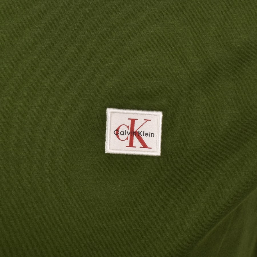 Image number 3 for Calvin Klein Jeans Badge T Shirt Green
