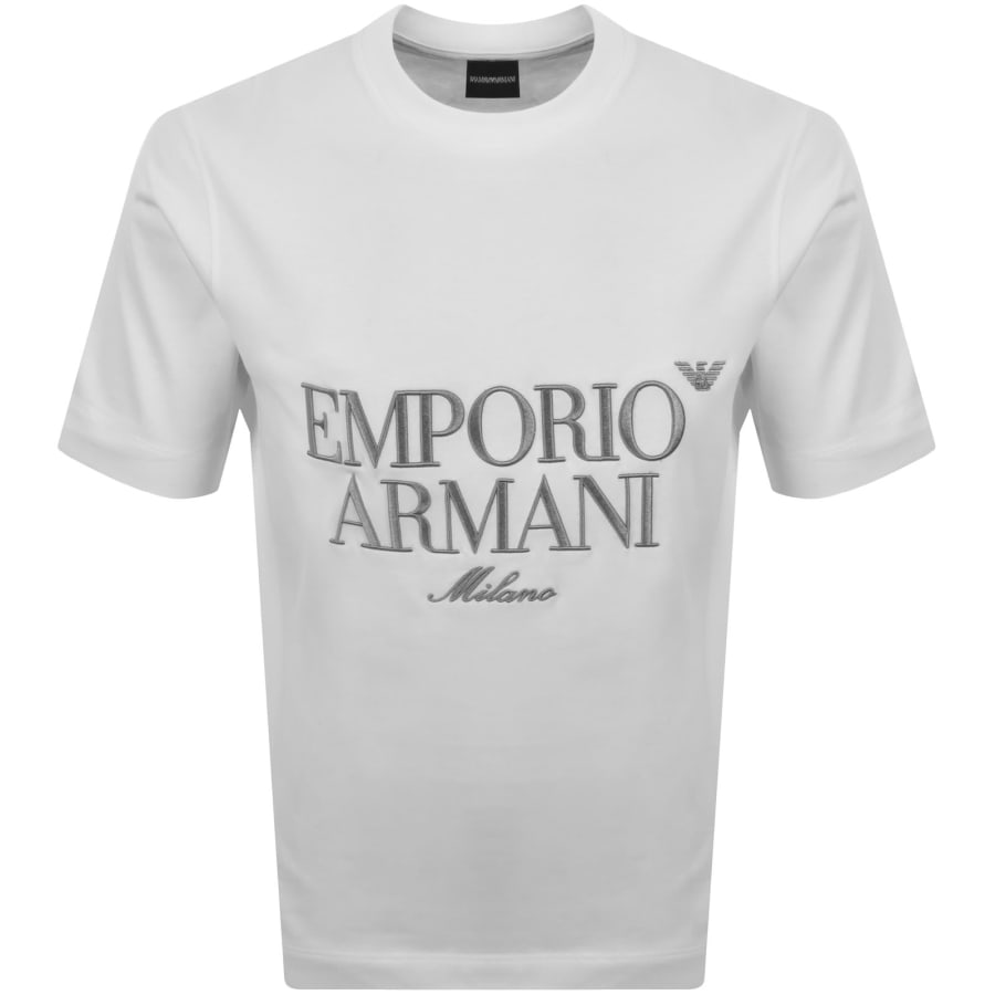 Image number 1 for Emporio Armani Crew Neck Logo T Shirt Off White