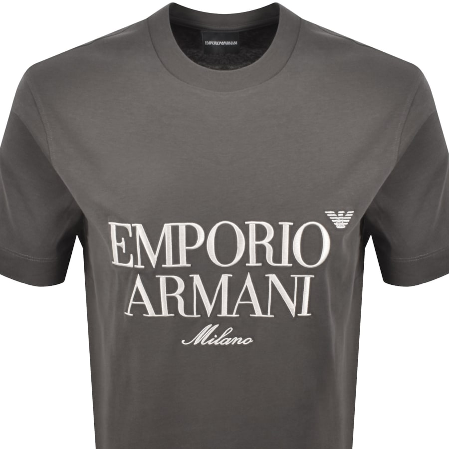 Image number 2 for Emporio Armani Crew Neck Logo T Shirt Grey