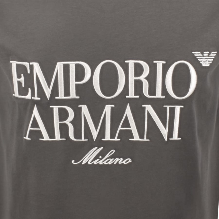 Image number 3 for Emporio Armani Crew Neck Logo T Shirt Grey