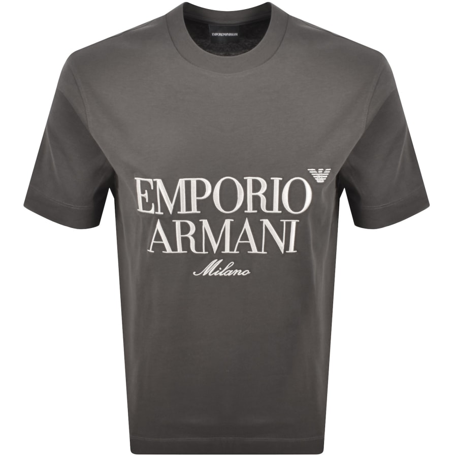 Image number 1 for Emporio Armani Crew Neck Logo T Shirt Grey