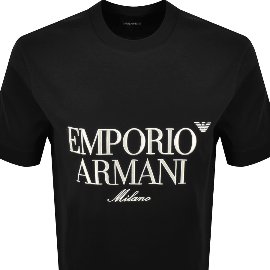 Image number 2 for Emporio Armani Crew Neck Logo T Shirt Blue Navy