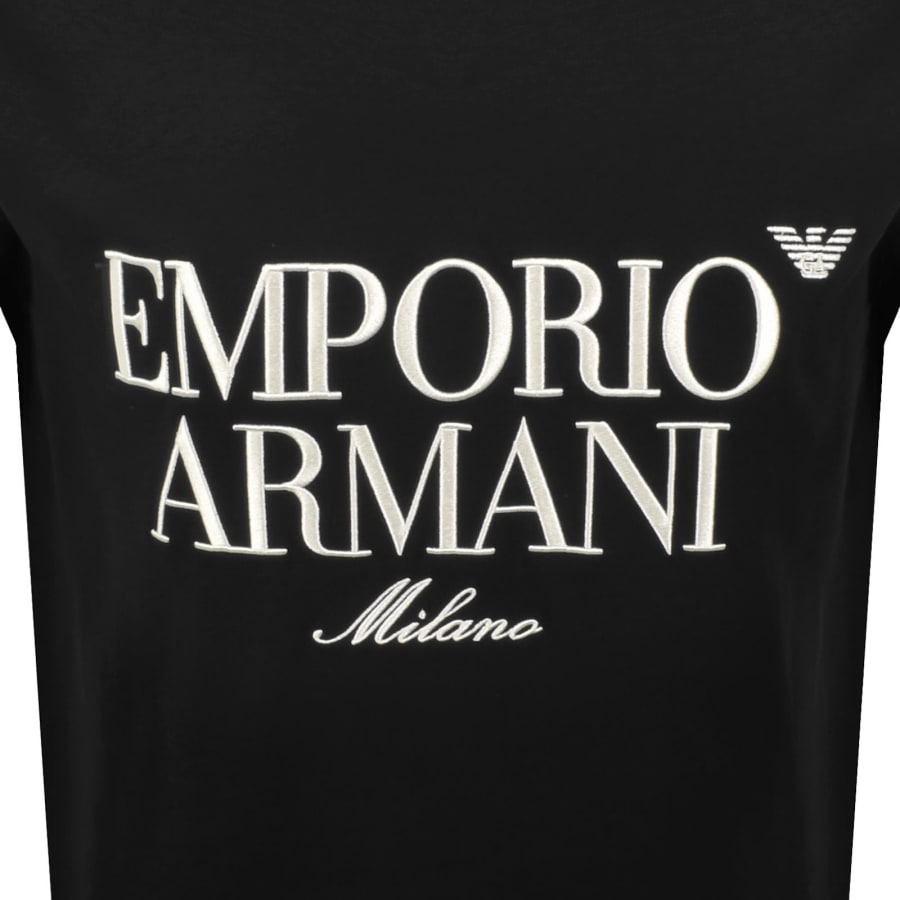 Image number 3 for Emporio Armani Crew Neck Logo T Shirt Blue Navy