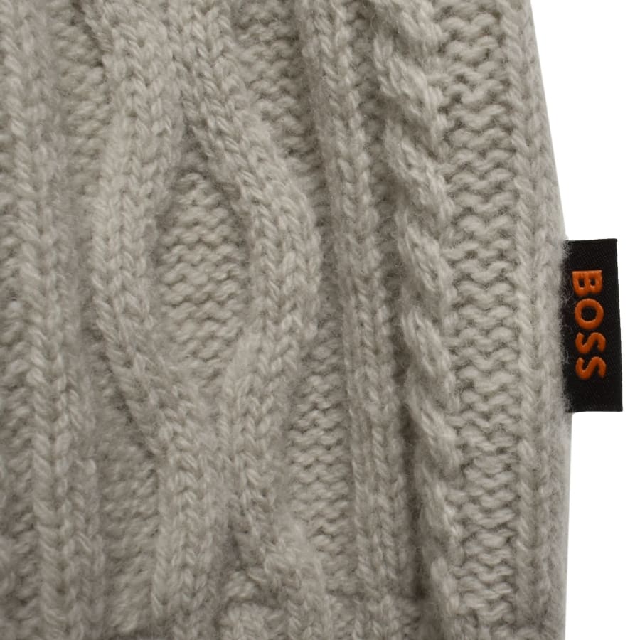 Image number 3 for BOSS Kableto Knit Jumper Beige