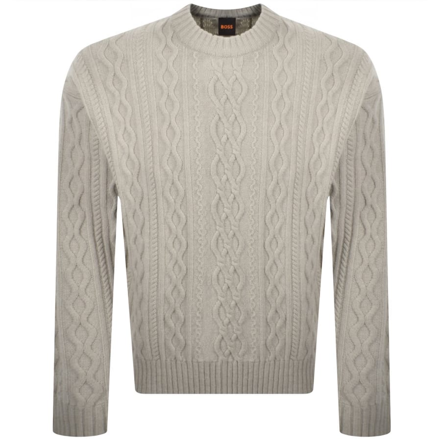 Image number 1 for BOSS Kableto Knit Jumper Beige
