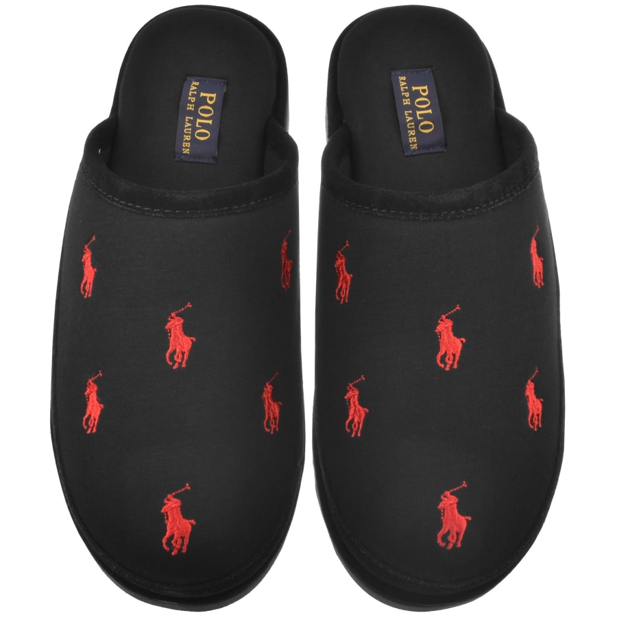Image number 1 for Ralph Lauren Reade Scuff Slippers Black